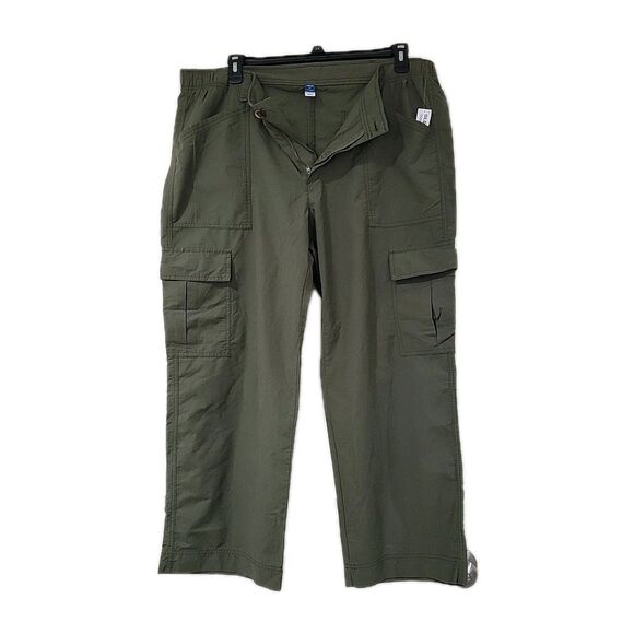Old Navy Pants - Old Navy Alpine Tundra Green Full Lngth Wide Leg Cargo Pants Women’s Size XL NWT
